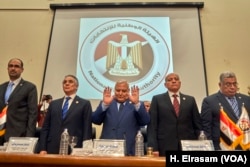 The National Election Authority meets in Cairo, April 17, 2019. Chariman Lasheen Ibrahim says election results will be announced by April 27, 2019.
