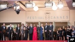 Le tapis rouge du 68e festival de Cannes, le 13 mai 2015.