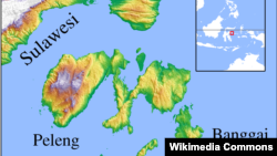 Peta Kabupaten Banggai Laut di Sulawesi Tengah, lokasi terjadinya kecelakaan KM Fungka Permata Lima hari Jumat 14/9 (foto: ilustrasi). 