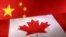 Printed Chinese and Canada flags are seen in this illustration, July 21, 2022
