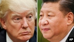 Foto kombinasi dua pemimpin dunia (dari kiri): Presiden AS Donald Trump dan Presiden China Xi Jinping.