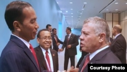 Raja Yordania Abdullah II juga menyampaikan apresiasi kepada Presiden Joko Widodo dalam KTT OKI di Istanbul, Rabu (13/12). (Courtesy: Setpres RI).