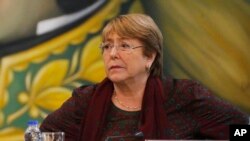 Komisaris Tinggi HAM PBB Michelle Bachelet di Caracas, Venezuela, 20 Juni 2019. (Foto: dok).