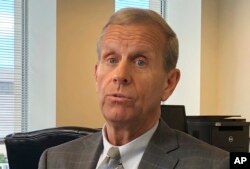 Frank Brogan, assistant secretary of elementary and secondary education speaks to the Associated Press in his office at the Education Department in Washington, Aug. 30, 2018.