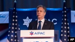 国务卿布林肯在华盛顿举行的美国以色列公共事务委员会政策峰会上讲话。（2023年6月5日）