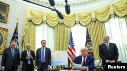 U.S. President Donald Trump signs executive orders for reciprocal tariffs in Washington