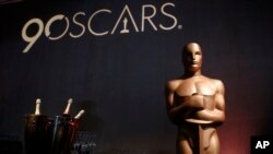 An Oscar statue appears in the ballroom during the 89th Academy Awards Nominees Luncheon at The Beverly Hilton Hotel, Feb. 5, 2018, in Beverly Hills, California.