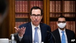 Menteri Keuangan AS, Steven Mnuchin di Gedung Capitol, Washington, D.C. (Foto: dok).