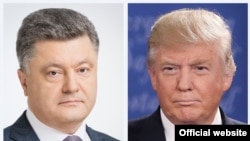 Presiden Ukraina Petro Poroshenko (kiri), Presiden AS Donald Trump (kanan)