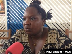 Tèlè Mensah, professionnelle de sexe et Présidente de l'AFAZ, à Lomé, Togo, le 31 mai 2018. (VOA/Kayi Lawson)