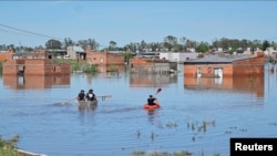 Aftermath of floodings in Bahia Blanca
