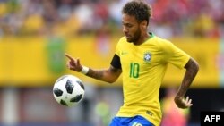 Neymar lors de l'amical à Vienne, le 10 juin 2018.