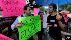 纽约联合广场支持爱德华·斯诺登的示威者