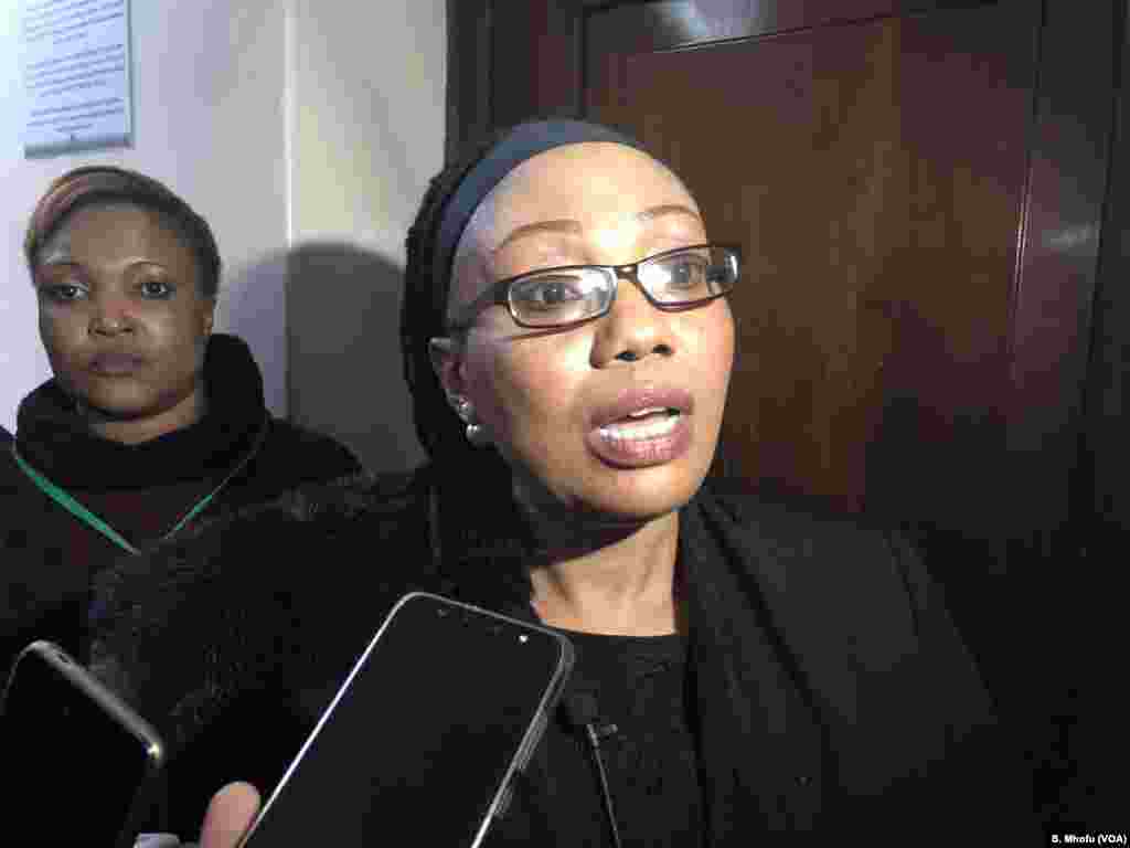 Priscilla Chigumba, the chairperson of Zimbabwe Election Commission, speaks to reporters in Harare, June 14, 2018.