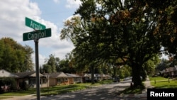 FILE - A quiet street is seen in Livonia, Michigan, Oct. 9, 2019. Thirteen nuns from a Roman Catholic convent in Livonia have died from coronavirus since April 10, 2020.