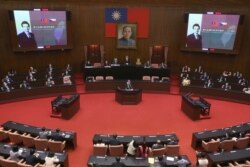 The Czech Senate President Milos Vystrcil delivers a speech at the Legislative Yuan in Taipei, Taiwan, Sept. 1. 2020.