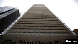 FILE - The New York Times building.