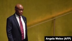 Le Premier ministre du Lesotho, Thomas Motsoahae Thabane, à New York le 28 septembre 2018.