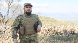 Abu Khaled Alshami, a spokesperson for Hayat Tahrir al-Sham (HTS) on March 1, 2021 outside Idlib, Syria. (Mohammad Daboul/VOA)