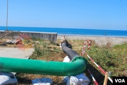 缅甸若开邦皎漂市，是中缅油气管道的起点。（美国之音朱诺拍摄，2012年12月24日）