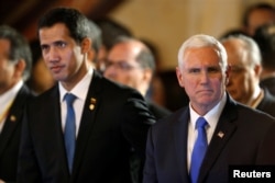 美国副总统彭斯在哥伦比亚首都波哥大会见委内瑞拉反对党领袖瓜伊多