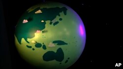 Krupni plan instalacije o klimatskim promjenama na COP26 klimatskom samitu UN-a u Glasgowu, Škotska, 31. oktobar 2021.