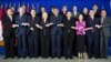 U.S. Secretary of State Hillary Rodham Clinton, 4th left, joins hands with ASEAN Secretary-General Surin Pitsuwan and ASEAN leaders during a meeting at the ASEAN Secretariat in Jakarta, Indonesia September 4, 2012.
