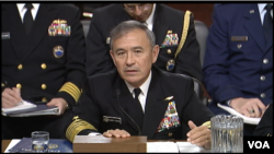 해리 해리스 미 태평양사령관이 23일 하원 군사위원회에서 증언하고 있다. (자료사진)