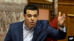 Alexis Tsipras, au Parlement grec (AP Photo/Thanassis Stavrakis)