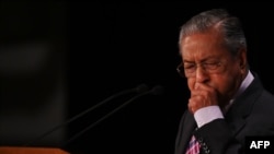Perdana Menteri Malaysia Mahathir Mohamad berpidato dalam Konferensi International ke-25 Future Of Asia di Tokyo, 30 Mei 2019.