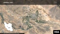 Map showing Isfahan, Iran