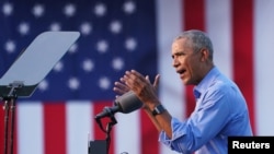 Mantan Presiden AS Barack Obama berkampanye atas nama Joe Biden. (Foto: Reuters)