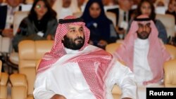 Saudi Crown Prince Mohammed bin Salman attends the Future Investment Initiative conference in Riyadh, Saudi Arabia, Oct. 24, 2017. 