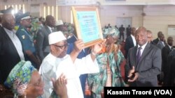 Le président du Mali Ibrahim Boubacar Kéita lors de la célébration du 8 mars à Bamako, Mali.