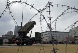 Patriot Advanced Capability-3 (PAC-3) land-to-air missiles are deployed at the Defense Ministry in Tokyo, April 7, 2012.