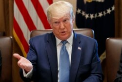 President Donald Trump speaks during a Cabinet meeting in the Cabinet Room of the White House, July 16, 2019.