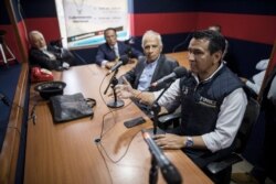 Wilson Florez, candidate of Democratic Center political party for the government of Cundinamarca, speaks at a radio station during an interview in Bogota, Colombia, Oct. 23, 2019.