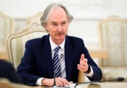 Utusan khusus PBB untuk Suriah, Geir Pedersen di Moskow, Rusia, 18 Februari 2021. (AP)