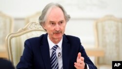 예이르 페데르센 유엔 시리아 특사가 2월 러시아를 방문하고 있다. 