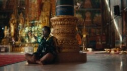 ក្មេងស្រី Srey Leak Chitth ជាតួសម្តែងម្នាក់ក្នុងខ្សែ​ភាពយន្ត «Karmalink»។ (រូបថតដោយ Robert Leitzell)