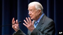FILE - Former President Jimmy Carter.