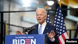 Calon presiden dari Partai Demokrat AS dan mantan Wakil Presiden Joe Biden berbicara tentang keselamatan di Amerika selama acara kampanye di Pittsburgh, Pennsylvania, AS, 31 Agustus 2020. (Foto: REUTERS/Alan Freed)