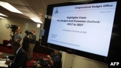워싱턴에 있는 연방 의회예산국(CBO) 브리핑 현장. (자료사진)