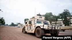 La Minusca patrouille à Bangui le 8 avril 2018.