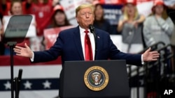 2020年3月2日特朗普总统在北卡罗来纳州夏洛特竞选集会上发表讲话。