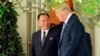FILE - President Donald Trump talks with Kim Yong Chol, left, former North Korean military intelligence chief and one of leader Kim Jong Un's closest aides, as they walk from the Oval Office at the White House in Washington, June 1, 2018. 