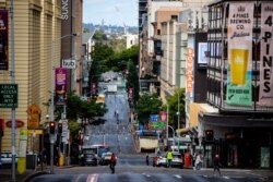 Kawasan bisnis di pusat kota Brisbane, tampak sepi di tengah penerapan kembali lockdown untuk mencegah perebakan virus corona varian Delta di Australia.