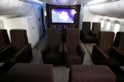 FILE - The interior of Mexican Air Force Presidential Boeing 787-8 Dreamliner is pictured at Benito Juarez International Airport in Mexico City, Mexico, Dec. 2, 2018.