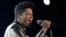 Bruno Mars performs during the halftime show of the NFL Super Bowl XLVIII football game, Feb. 2, 2014, in East Rutherford, N.J.