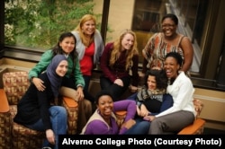 Students gather at Alverno College's atrium.